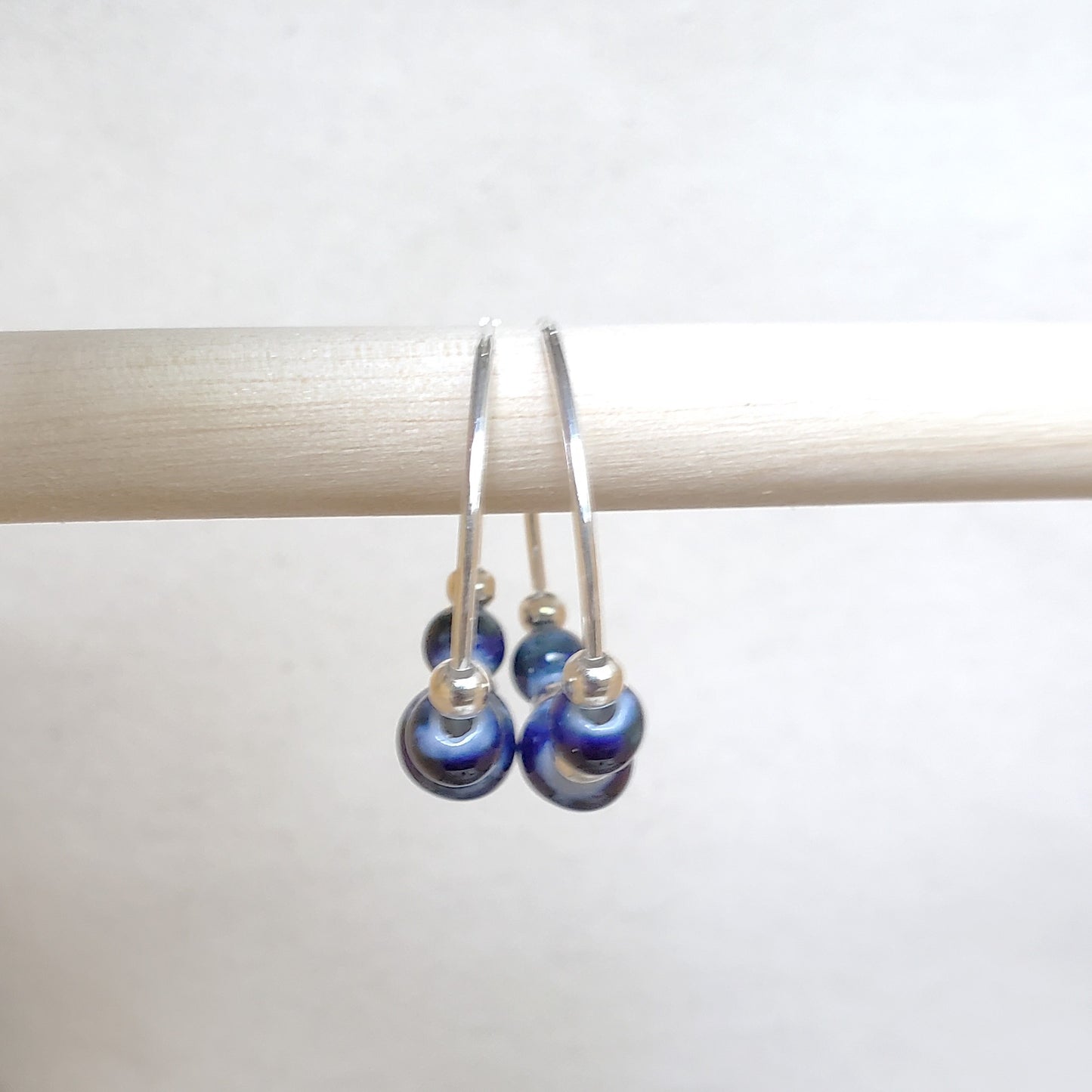 Ceramic & Sterling Silver Hoop Earrings