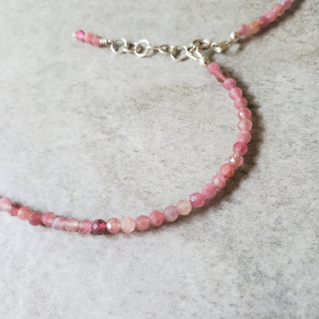 faceted pink tourmaline necklace