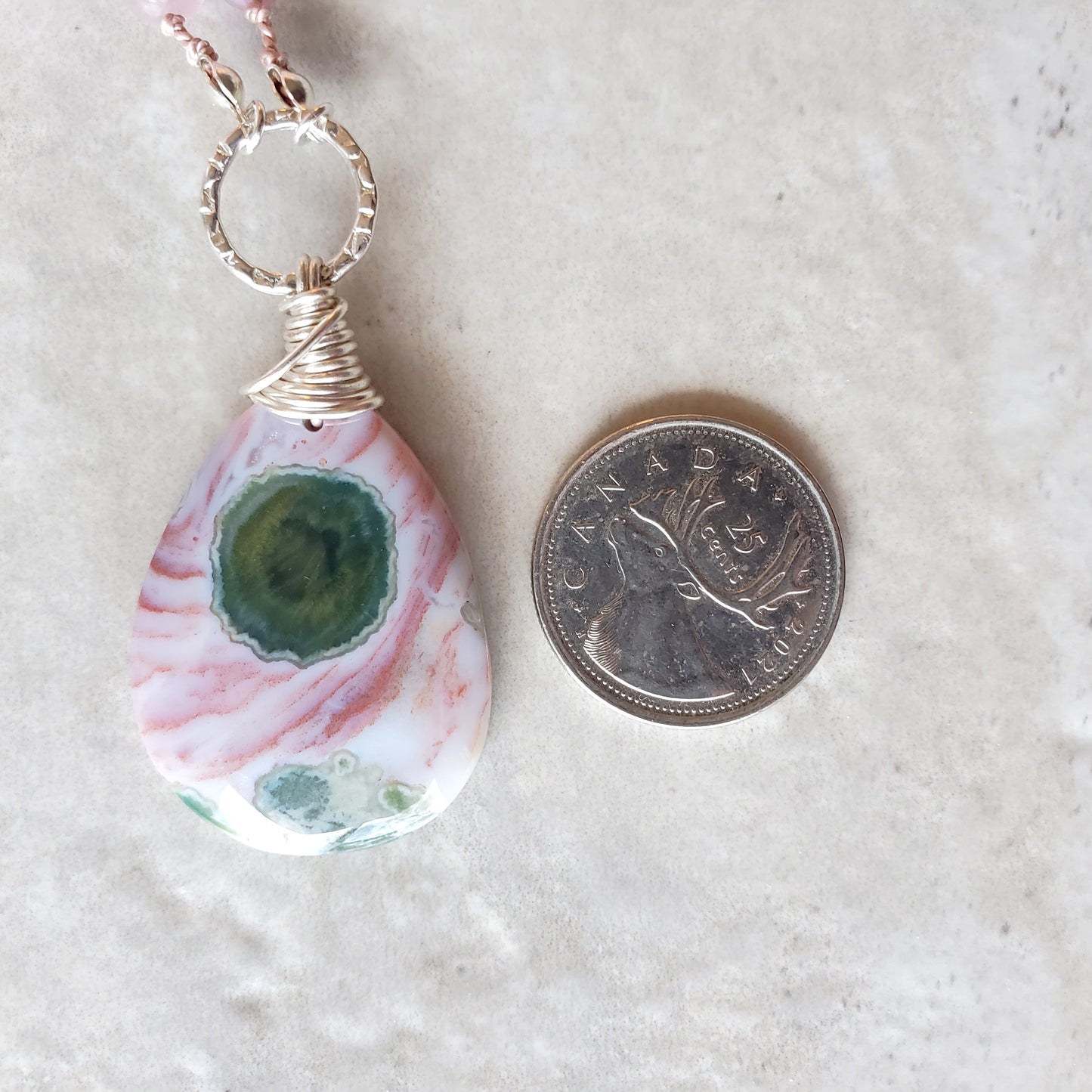 Ocean Jasper Multi Gemstone Long Hand Knotted Necklace