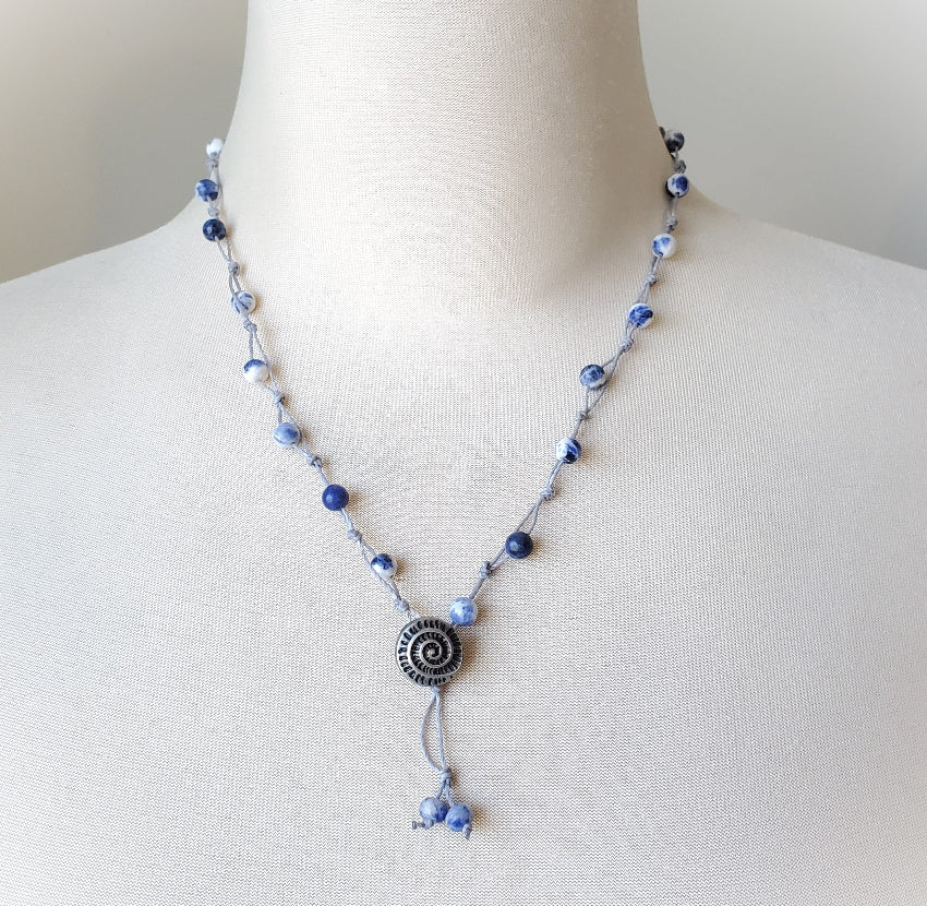 Hand knotted Amazonite necklace