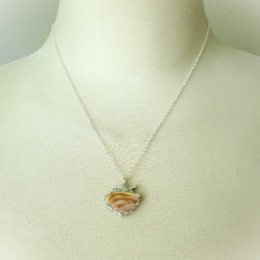 Imperial Jasper pendant on a mannequin