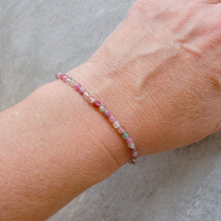 faceted pink tourmaline bracelet