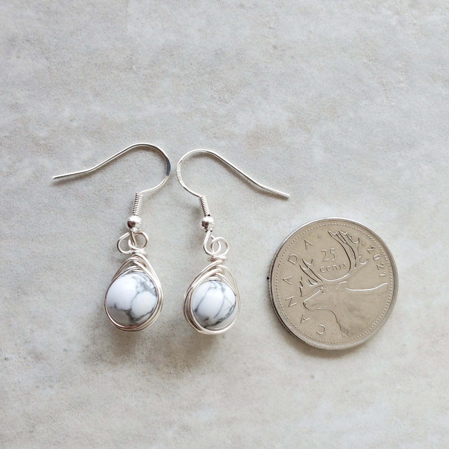 Howlite Herringbone Wrap Earrings