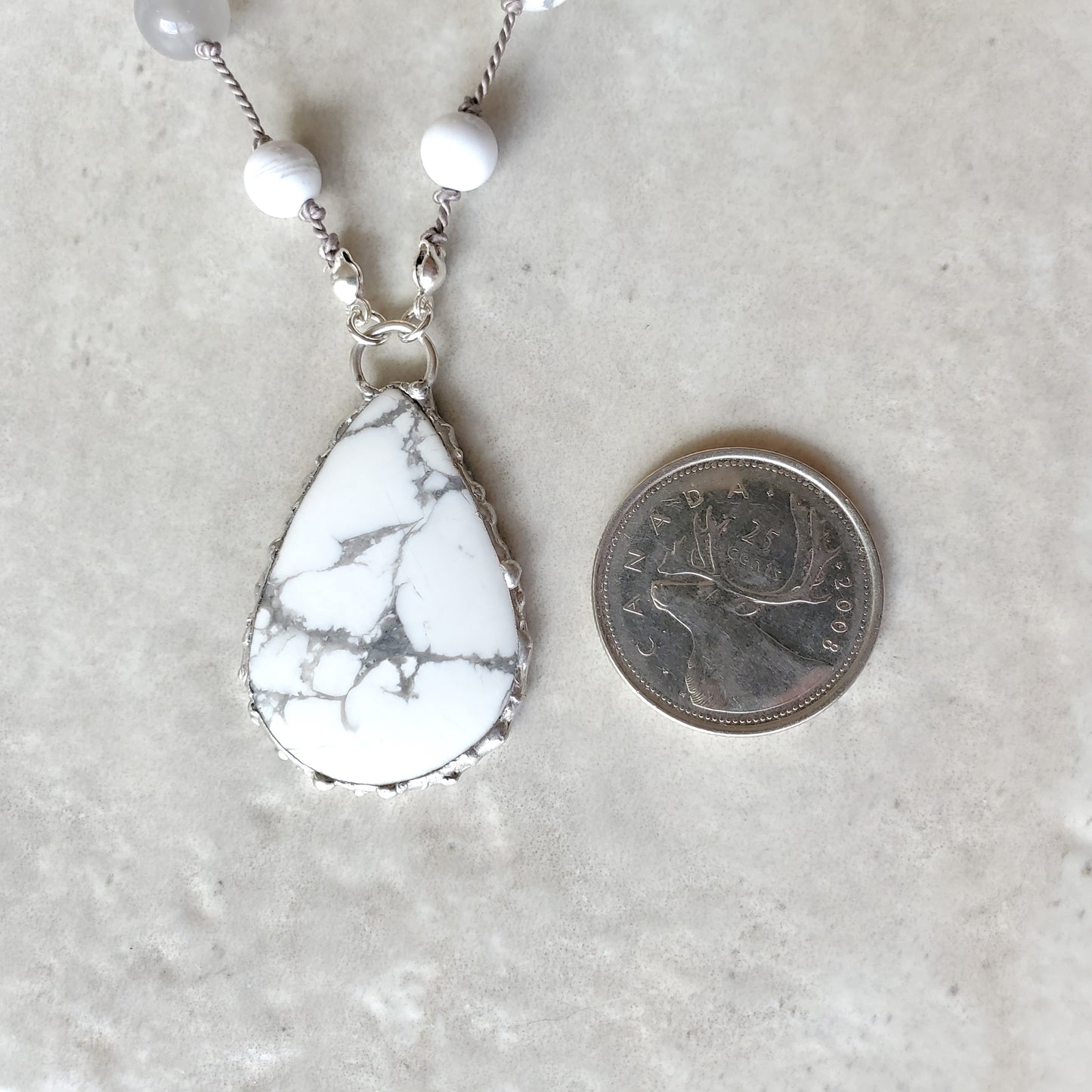 Howlite Silk Knotted Necklace