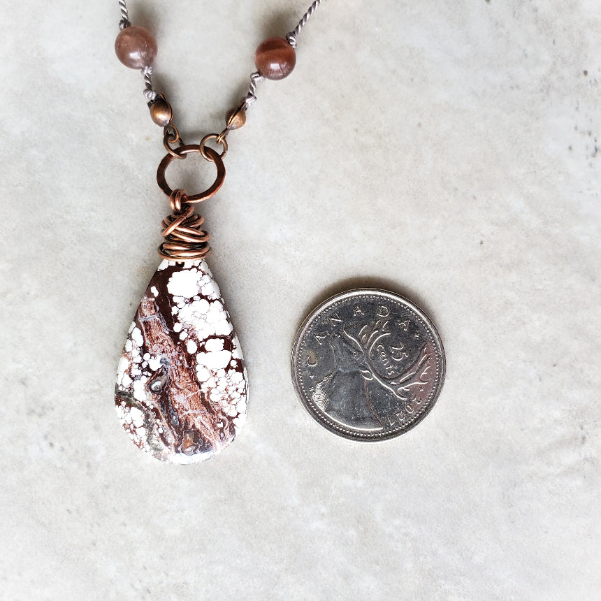 Wild Horse Magnesite Multi Bead Long Knotted Necklace