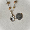 Hand knotted silk necklace with Picasso Jasper and Crazy Lace agate