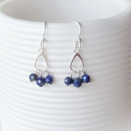 Lapis Lazuli Faceted Dangle Earrings