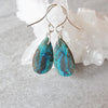 Chrysocolla teardrop sterling silver earrings