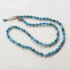 Faceted Blue Apatite & copper necklace on linen