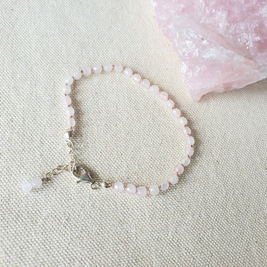 Faceted Rose Quartz beaded bracelet