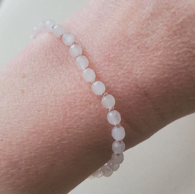 Faceted Rose Quartz beaded bracelet