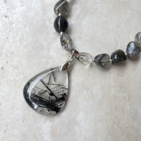 Rutilated Quartz chunky necklace