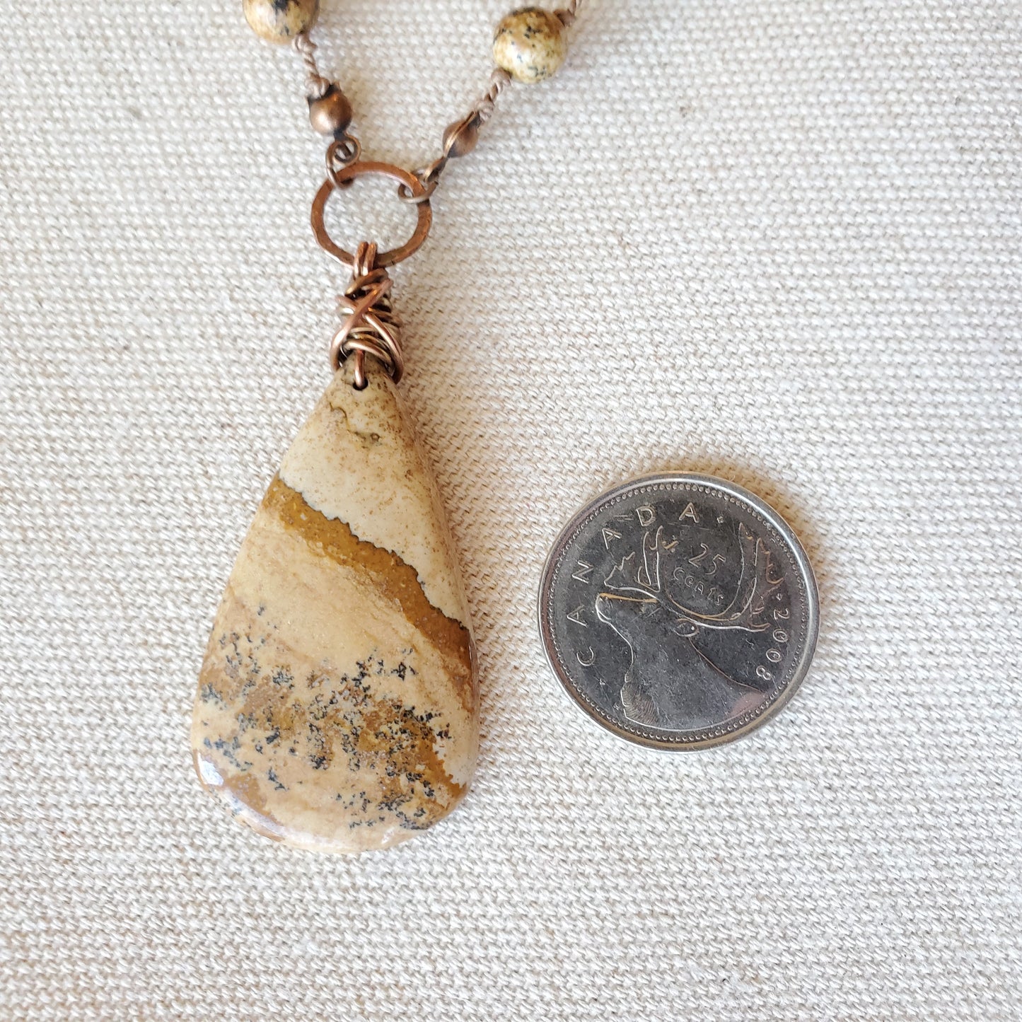 Picture Jasper Long Knotted Necklace
