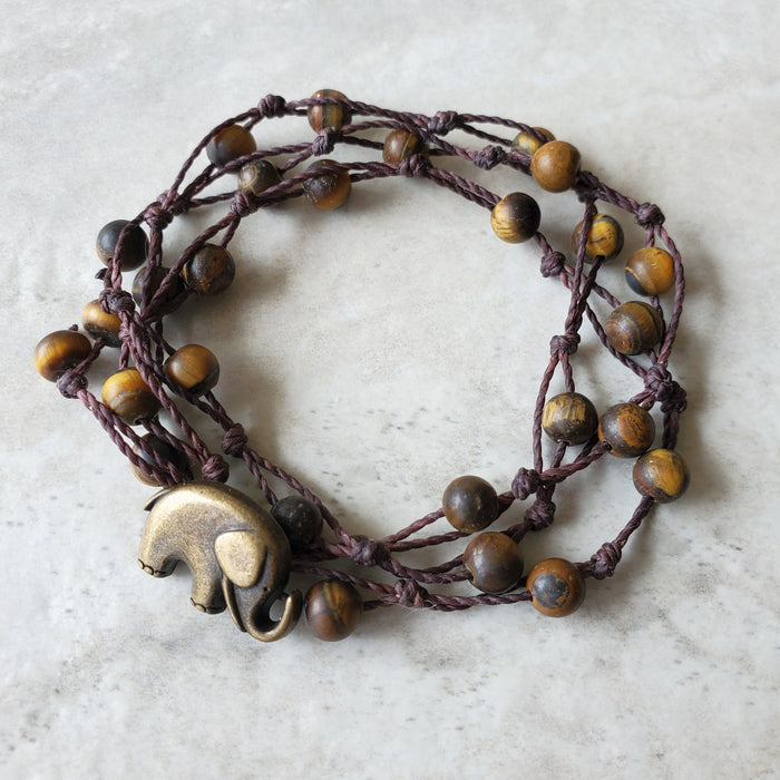 Tiger Eye 3 Wrap Bracelet