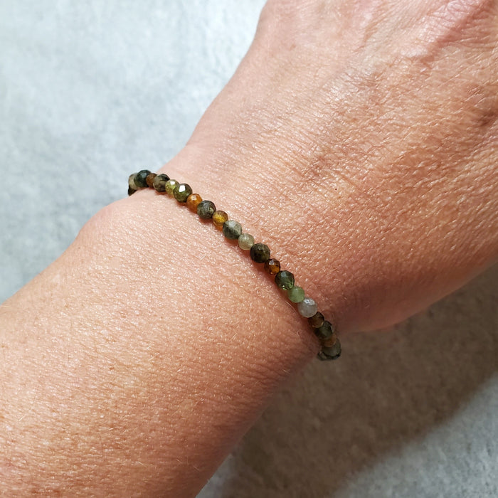 Faceted Tourmaline clasp bracelet on model