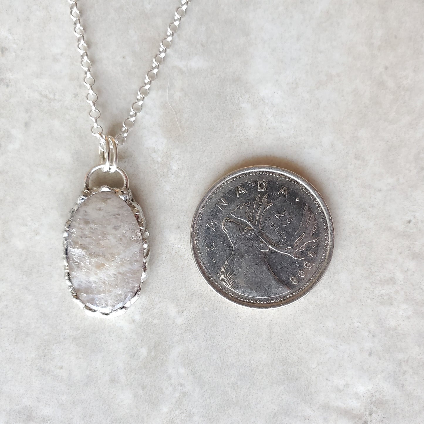 Moonstone Tiffany Style Pendant Necklace