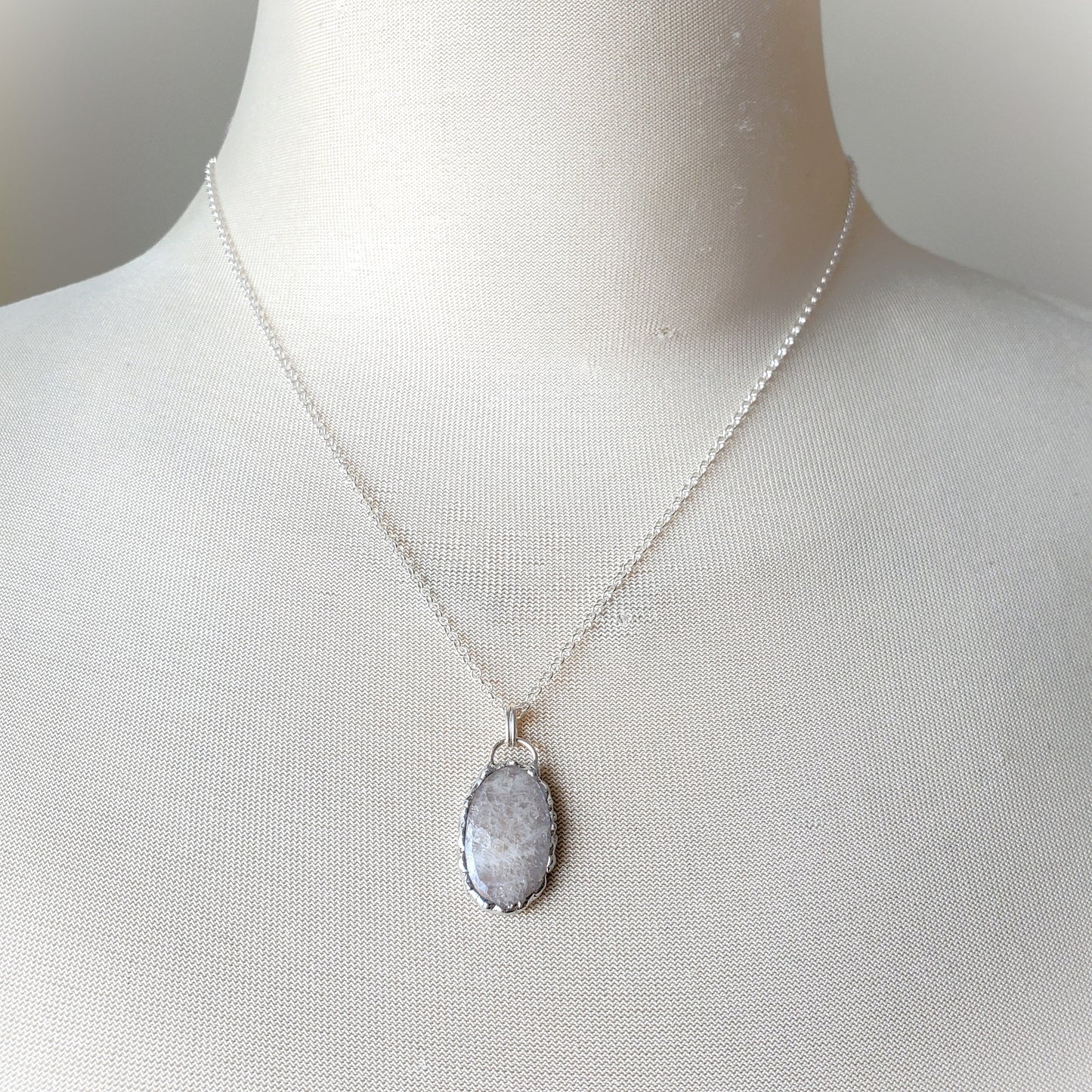 Moonstone Tiffany Style Pendant Necklace