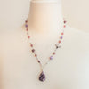 Hand knotted silk multi gemstone necklace