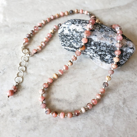 Faceted Rhodochrosite necklace