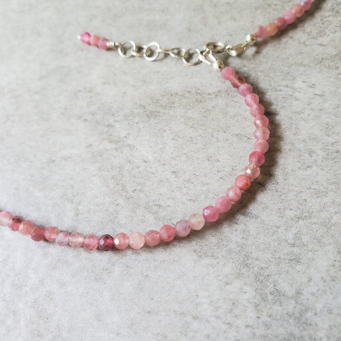 faceted pink tourmaline necklace