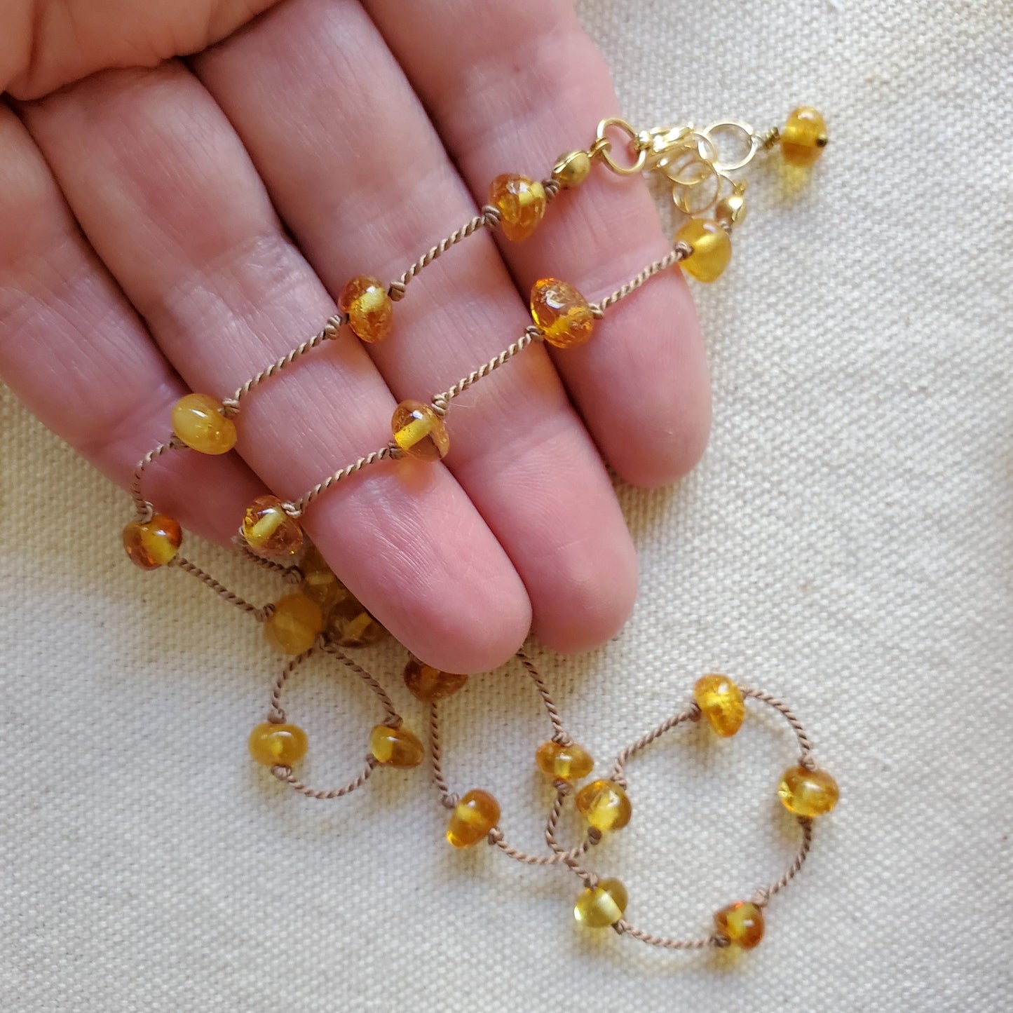 Genuine Baltic amber  hand knotted necklace