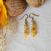 Baltic amber nugget stack earrings on linen