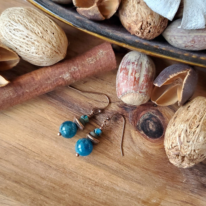 blue apatite stack earrings