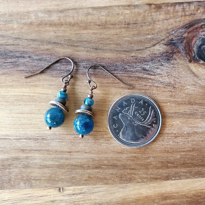 blue apatite stack earrings