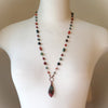 Hand knotted Jasper and Moss Agate necklace on bust