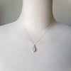 faceted white moonstone sterling silver pendant on bust