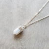 White Moonstone point sterling silver necklace