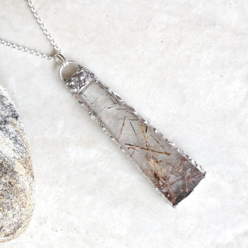 Rutilated Quartz Pendant Necklace