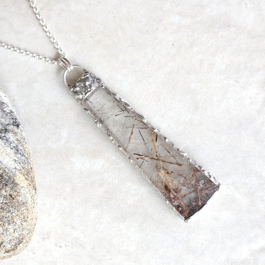 Rutilated Quartz Pendant Necklace