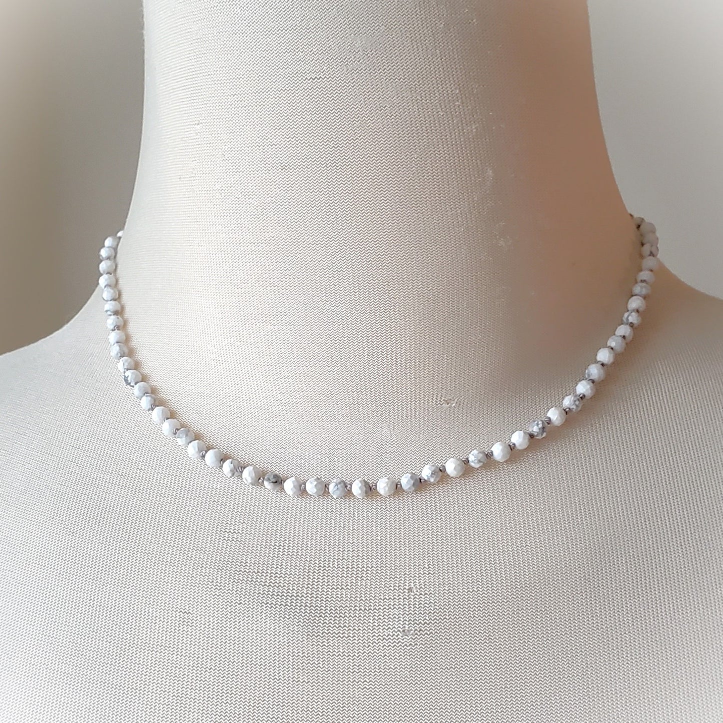 Howlite Silk Knotted Necklace