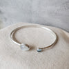 white moonstone and blue topaz cuff bracelet