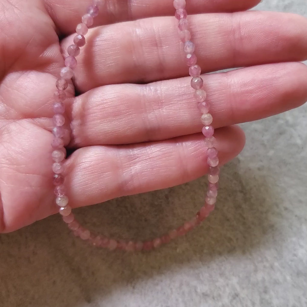 faceted pink tourmaline necklace