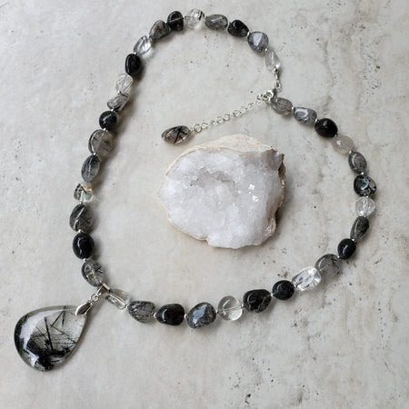 Rutilated Quartz chunky necklace