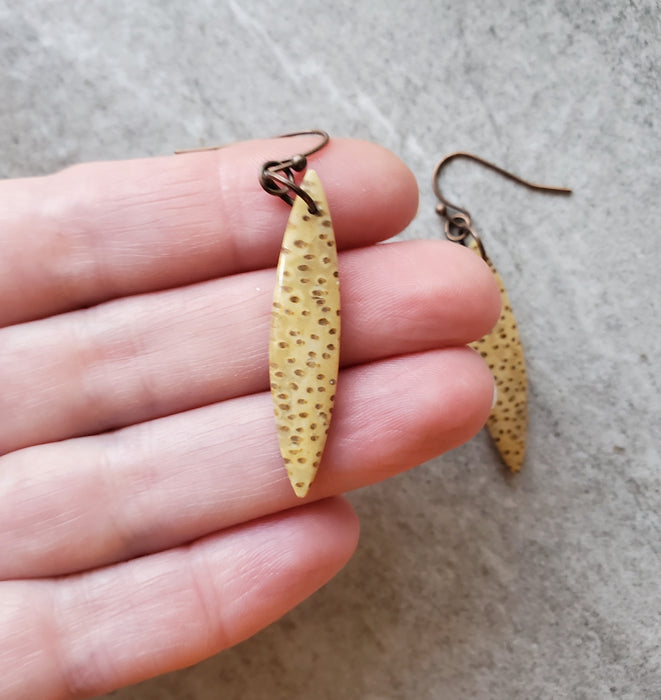 Coconut Fossil Copper Earrings