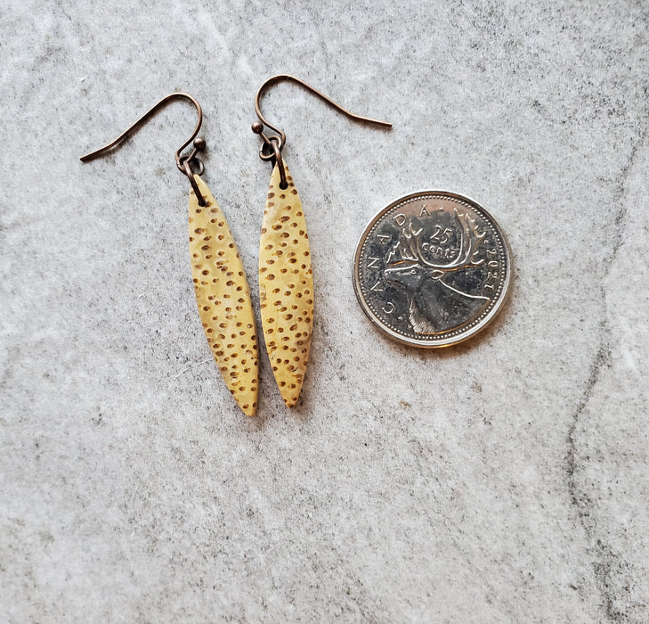 Coconut Fossil Copper Earrings