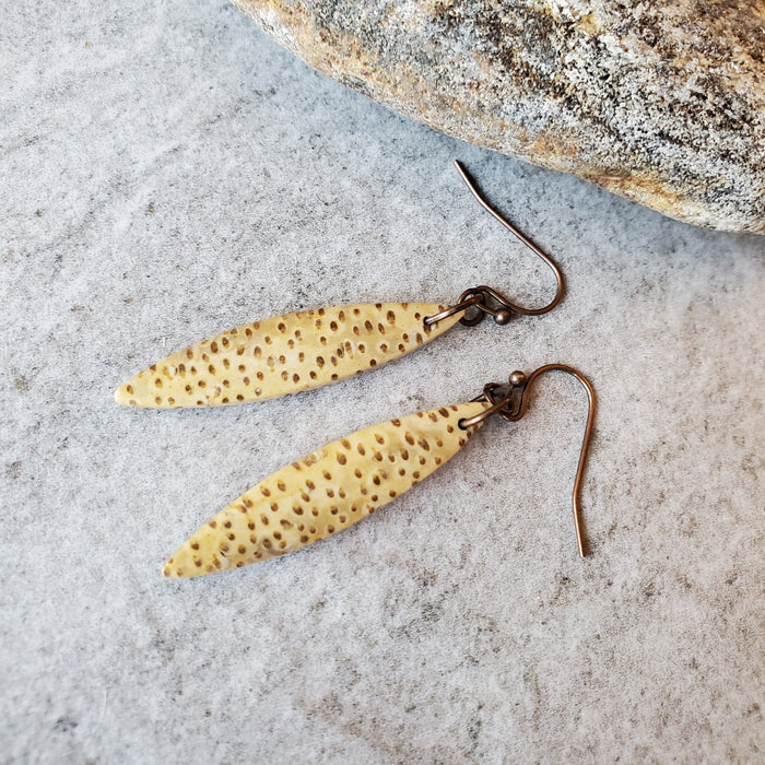 Coconut Fossil Copper Earrings