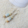 Amazonite rondelle stack  earrings on sterling silver ear wires