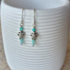 Amazonite & Sea turtle bead earrings hanging 