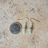 Amazonite & Sea turtle bead earrings beside a quarter