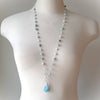 Larimar & Amazonite knotted necklace 