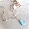 Larimar & Amazonite knotted necklace 