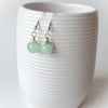 Burma Jade Herringbone wrap earrings hanging