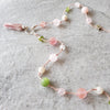 Pink Tourmaline multi gemstone knotted necklace