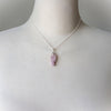 Pink Tourmaline nugget pendant necklace on bust