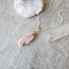 Pink Tourmaline nugget pendant necklace