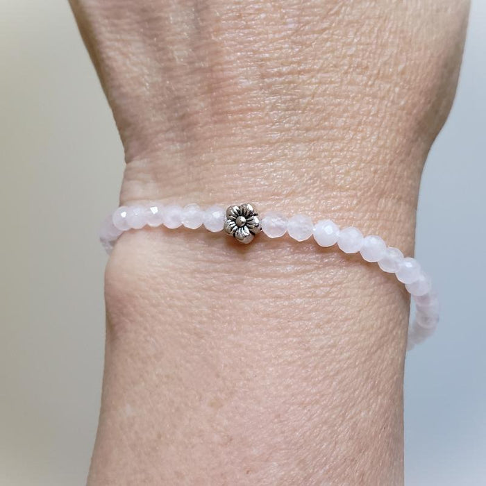 Faceted Rose Quartz clasp bracelet